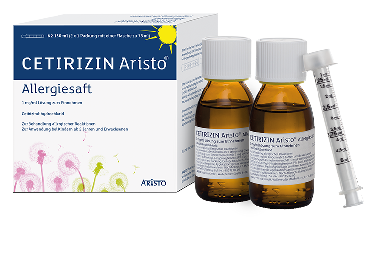 Cetirizin Aristo® Allergiesaft mit 2 Spritzen