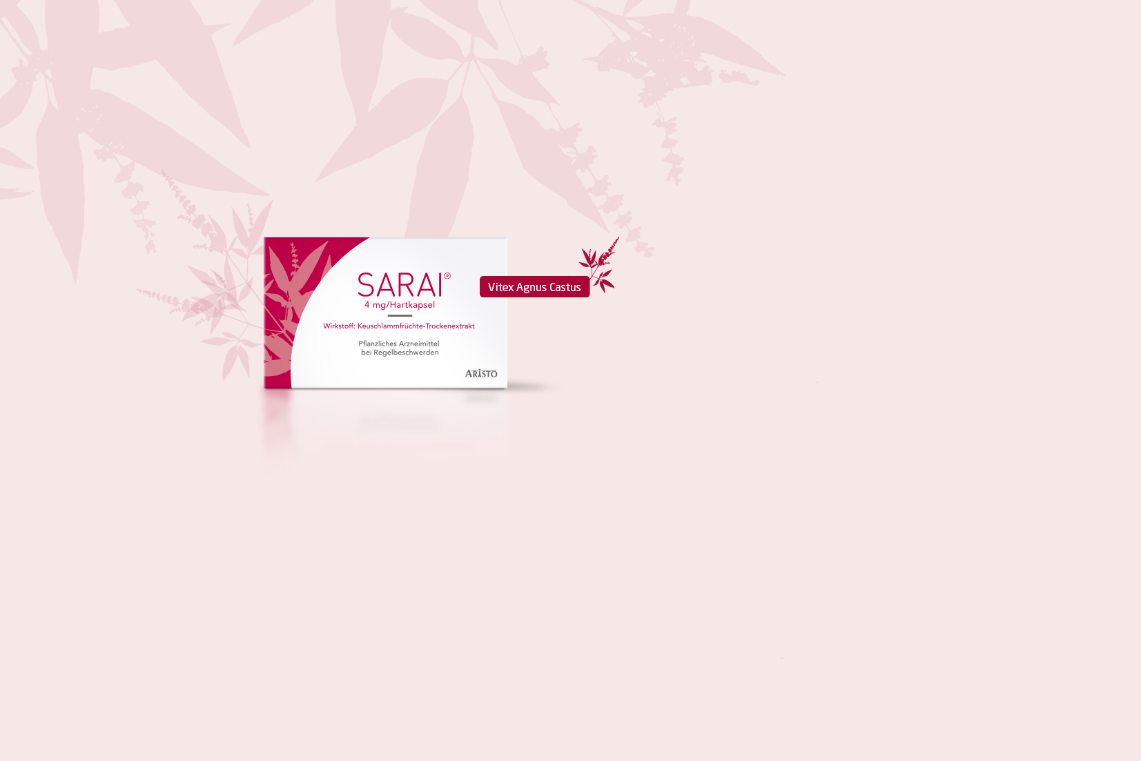 Sarai Header with Packshot Aristo Pharma Homepage