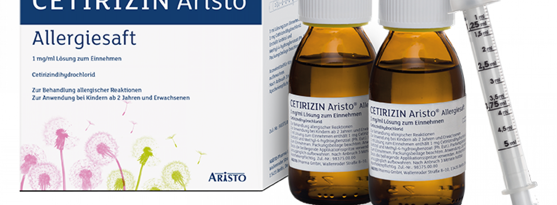 Cetirizin Aristo® Allergiesaft mit 2 Spritzen