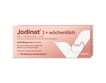 Jodinat® 1 x wöchentlich 1530 Mikrogramm Tabletten Packshot